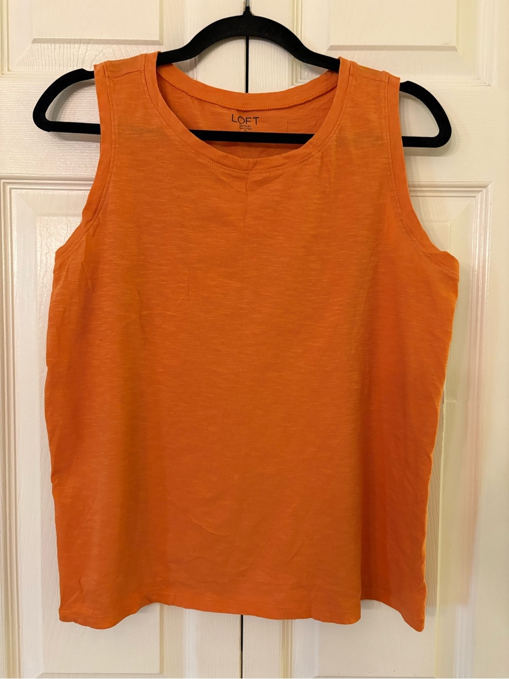 LOFT Outlet Orange Sleeveless Knit Tank Top Medium